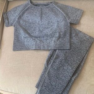 Gray Textured Activewear Set